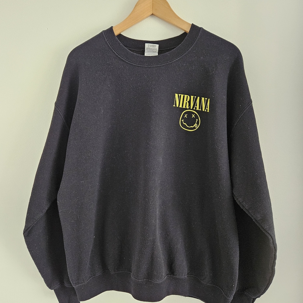 Nirvana Crewneck Sweatshirt Mens Large Grunge Band Music